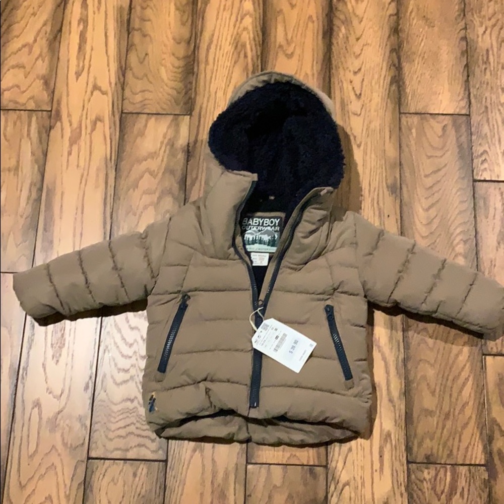 Zara baby boy jacket coat puffer fleece size 18-24